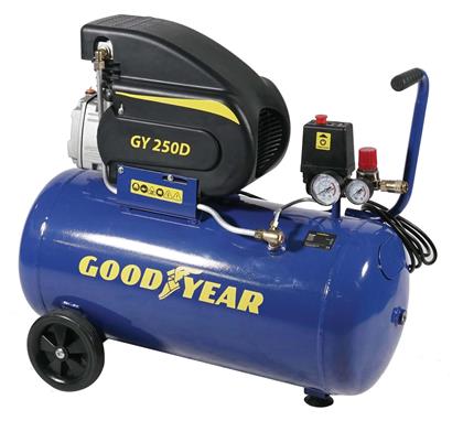 Goodyear GY250D Κομπρεσέρ Αέρος με Ισχύ 2hp και Αεροφυλάκιο 50lt από το Plus4u