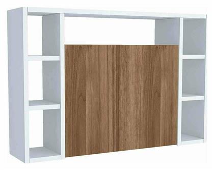 Γραφείο Amorgos με Βιβλιοθήκη 90x66x60εκ. Λευκό / Καρυδί