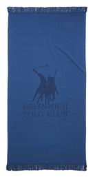 Greenwich Polo Club 3779 Πετσέτα Θαλάσσης με Κρόσσια Μπλε 170x80εκ.