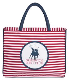 Greenwich Polo Club Υφασμάτινη Τσάντα Θαλάσσης Κόκκινη με Ρίγες