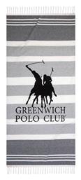 Greenwich Polo Club Πετσέτα Θαλάσσης Παρεό με Κρόσσια Γκρι 170x80εκ.