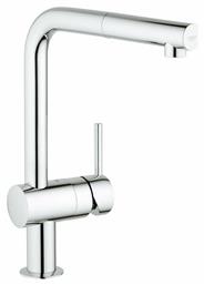 Grohe Minta Μπαταρία Κουζίνας Πάγκου με Ντουζ και Σπιράλ Ασημί από το Polihome