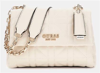 Guess Convertible Γυναικεία Τσάντα Χιαστί Εκρού