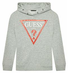 Guess Fleece Παιδικό Φούτερ με Κουκούλα Γκρι