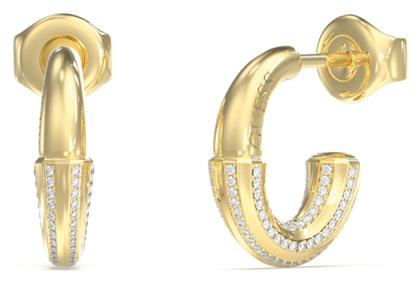 Guess Majorelle Σκουλαρίκια Κρίκοι από Ατσάλι Επιχρυσωμένα με Πέτρες