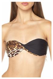 Guess Strapless Bikini Top Animal Print Μαύρο