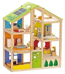 Hape All Season House Ξύλινο Κουκλόσπιτο με Έπιπλα 60x30x73.4εκ.