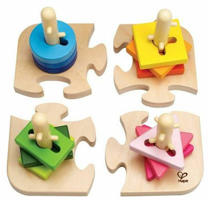 Hape Early Explorer Creative Peg Puzzle από Ξύλο για 18+ Μηνών