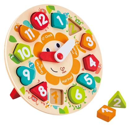 Hape Happy Puzzles Ρολόι Chunky από Ξύλο για 36+ Μηνών