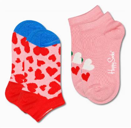 Happy Socks Παιδικά Σοσόνια Kids Hearts Ροζ 2 Ζευγάρια