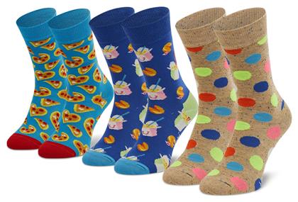 Happy Socks Pizza Love Gift Set Γυναικείες Κάλτσες με Σχέδια Πολύχρωμες 3Pack