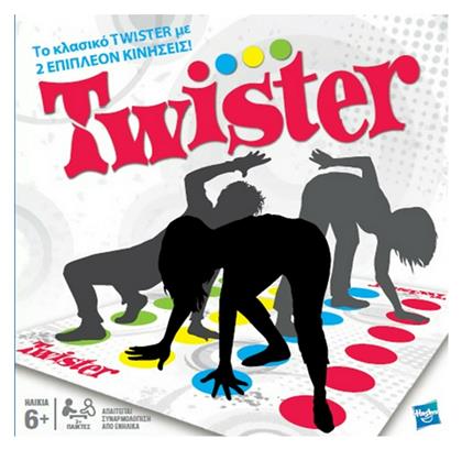 Hasbro Επιτραπέζιο Παιχνίδι Twister (με 2 Επιπλέον Κινήσεις) για 2+ Παίκτες 6+ Ετών από το Moustakas Toys