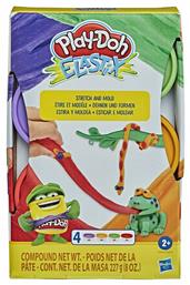 Hasbro Play-Doh 4 Βαζάκια Πλαστελίνης Elastix Stretch & Mold Bold για 2+ Ετών