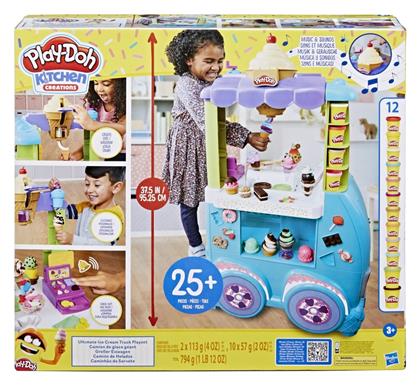 Hasbro Play-Doh Πλαστελίνη - Παιχνίδι Ice Cream Truck για 3+ Ετών, 12τμχ από το BlablaToys