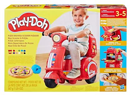 Hasbro Play-Doh Πλαστελίνη - Παιχνίδι Pizza Delivery Scooter για 3+ Ετών, 10τμχ