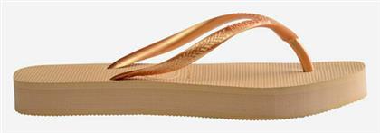 Havaianas Slim Flatform Σαγιονάρες σε Χρυσό Χρώμα