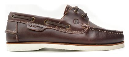 Hawkins Premium Δερμάτινα Ανδρικά Boat Shoes σε Καφέ Χρώμα