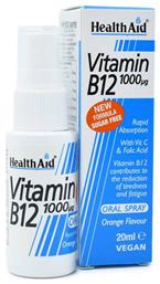 Health Aid Vitamin B12 Βιταμίνη για την Υγεία του Νευρικού Συστήματος 1000mcg Πορτοκάλι 20ml