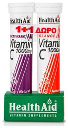 Health Aid Vitamin C Blackcurrant + Vitamin C Orange Βιταμίνη για Ενέργεια & Ανοσοποιητικό 1000mg Πορτοκάλι 40 αναβράζοντα δισκία από το Pharm24