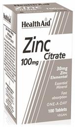 Health Aid Zinc Citrate 100mg 100 ταμπλέτες από το Pharm24