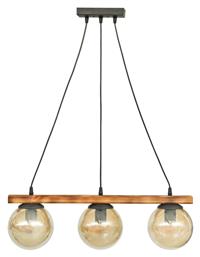 Heronia R-600CABLE-RAGA-3L-WOOD Κρεμαστό Φωτιστικό Μελί 60x80εκ.