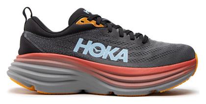 Hoka Bondi 8 Ανδρικά Αθλητικά Παπούτσια Running Γκρι από το MybrandShoes