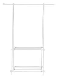 HomCom Κρεμάστρα Δαπέδου από Μέταλλο Λευκή 107.5x45x150cm