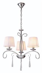 Home Lighting Flaren Πολυέλαιος 3xE14 Ø61cm με Κρύσταλλα Ασημί 77-8195