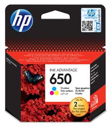 HP 650 Γνήσιο Μελάνι Εκτυπωτή InkJet Πολλαπλό (Color) (CZ102AE) από το e-shop