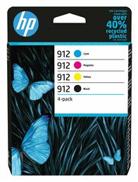 HP 912 Γνήσιο Πακέτο 4 Μελανιών Εκτυπωτή InkJet Κίτρινο / Κυανό / Ματζέντα / Μαύρο (6ZC74AE) από το e-shop