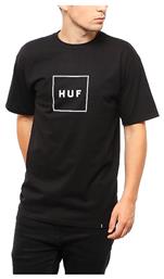 HUF Essentials BOX Logo TS00507 Ανδρικό T-shirt Μαύρο με Λογότυπο