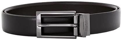 Hugo Boss Ανδρική Ζώνη Δερμάτινη Διπλής Όψης Μαύρη