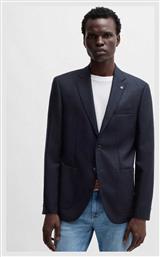Hugo Boss Χειμερινό Ανδρικό Σακάκι με Κανονική Εφαρμογή Σκούρο Μπλε