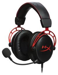 HyperX Cloud Alpha Over Ear Gaming Headset με σύνδεση 2x3.5mm / 3.5mm Κόκκινο