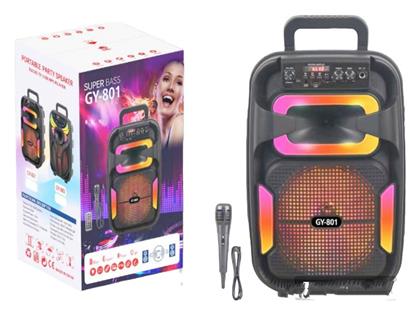 Ηχείο Karaoke με Ενσύρματo Μικρόφωνο και Εφέ Φωτισμού σε Μαύρο Χρώμα