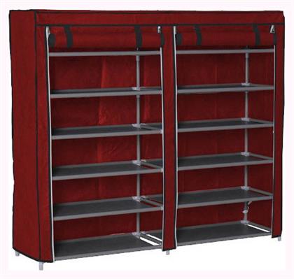 Υφασμάτινη με 12 Ράφια Κόκκινη 115x29x109cm HOP1000975-2