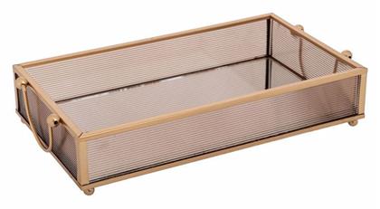 Iliadis Διακοσμητικός Δίσκος Μεταλλικός Ορθογώνιος με Καθρέπτη 24x14x5cm