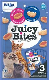 Inaba Λιχουδια Churu Cat Juicy Bites Tuna Chicken Λιχουδιές Σνακ Γάτας 34gr