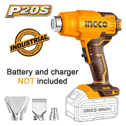 Ingco HGLI2002 Πιστόλι Θερμού Αέρα 20V Solo με Ρύθμιση έως 300°C