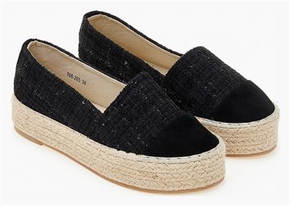 Issue Fashion Suede Γυναικείες Εσπαντρίγιες σε Μαύρο Χρώμα