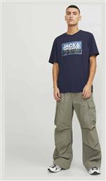 Jack & Jones Ανδρική Μπλούζα Κοντομάνικη Μπλε