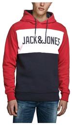 Jack & Jones Ανδρικό Φούτερ με Κουκούλα και Τσέπες Tango Red