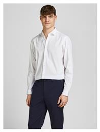 Jack & Jones Ανδρικό Πουκάμισο με Στενή Γραμμή Μακρυμάνικo Λευκό