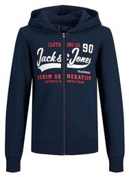 Jack & Jones Αθλητική Παιδική Ζακέτα Φούτερ με Κουκούλα Navy Μπλε