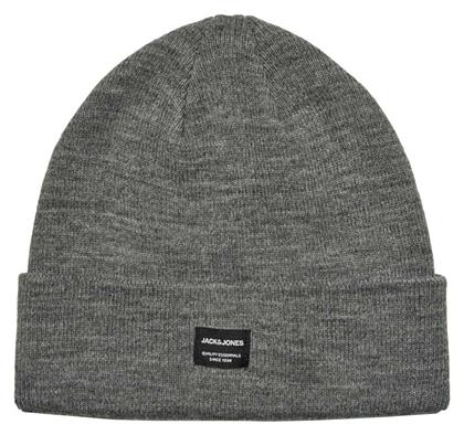 Jack & Jones Beanie Ανδρικός Σκούφος Πλεκτός Grey Melange