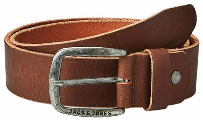 Jack & Jones Φαρδιά Ανδρική Ζώνη Δερμάτινη Mocha Bisque