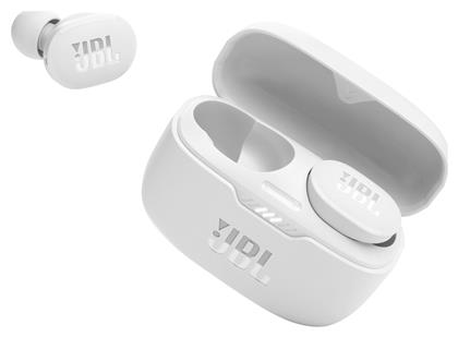 JBL Tune 130NC In-ear Bluetooth Handsfree Ακουστικά με Αντοχή στον Ιδρώτα και Θήκη Φόρτισης Λευκά