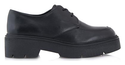 JK London Δερμάτινα Γυναικεία Oxfords σε Μαύρο Χρώμα