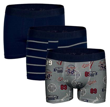 John Frank 3pack Πολύχρωμο Ανδρικά Boxer 3 Pack