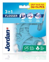 Jordan 3-in-1 Οδοντικό Νήμα με Λαβή